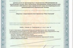 Лицензия на осуществление деятельности. Приложение 1