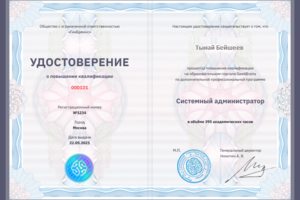 Сертификат Системного администратора