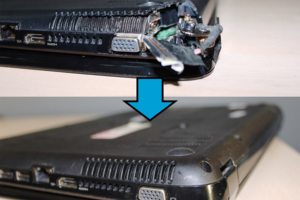 Замена нижнего поддона, ремонт шлейфа матрицы