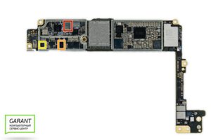 Материнская плата iPhone 7 вид анфас
