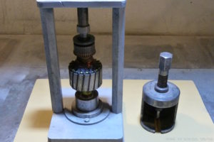 Установка подшипников на вал якоря