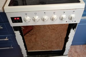 Изготовление, установка закаленного стекла духовки.